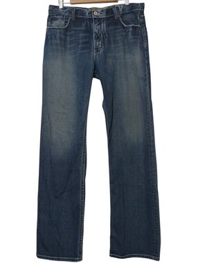 Buckle BKE Men's Seth Jeans 36x36 Blue Straight Leg Loose Stretch Distress Denim